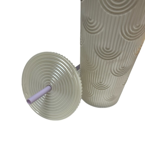 Starbucks 2023 White Pearl Shell Scales Venti Tumbler 24oz - Picture 3 of 4